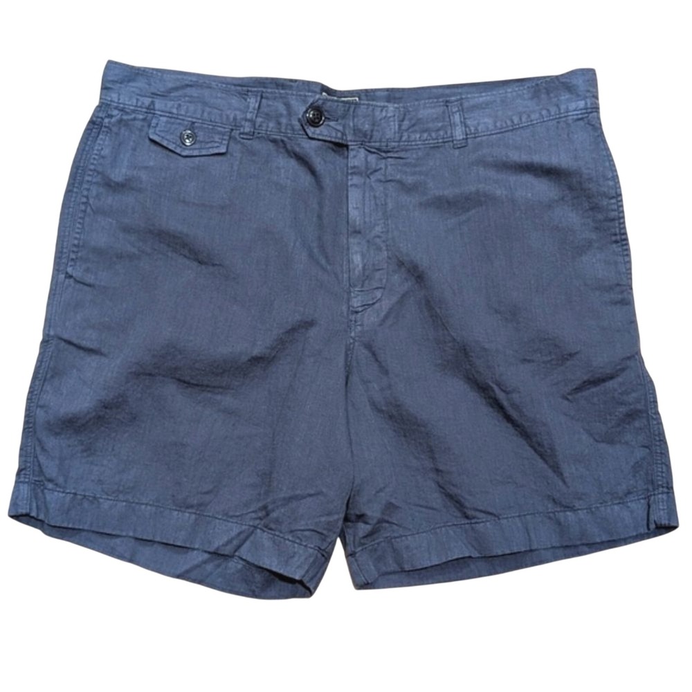 NEW Todd‎ Snyder Shorts 38 Navy Blue Linen Blend Chino Dressy Flat Front NWT